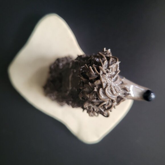 Vintage Ceramic Spaghetti Poodle Dog Figurine On Base, Vintage Dog Figurine - Picture 7 of 8